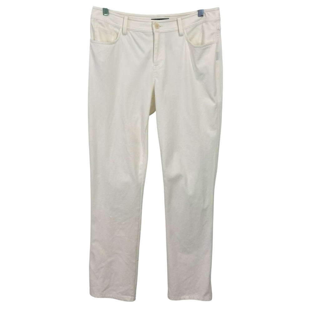 Ralph Lauren designer jeans stretchy white denim classic mid rise straight leg 8